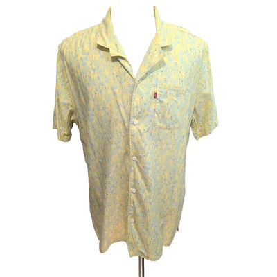 Chemise Hawaïenne Levi’s Jaune Floral Coton Manches Courtes Taille L - Photo 1/4