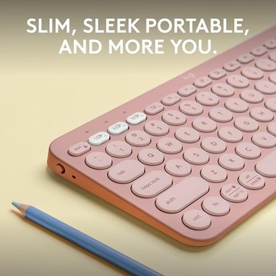LOGITECH PEBBLE KEYS 2 K380S, MULTI-DEVICE BLUETOOTH WIRELESS KEYBOARD -  ROSE