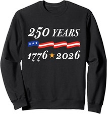 Vintage 250 Years of Freedom Since 1776 US Flag Unisex Crewneck Sweatshirt