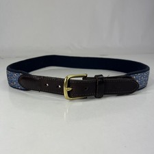 Vineyard Vines Blue Football Field Goal Belt - Made in USA - Size 28