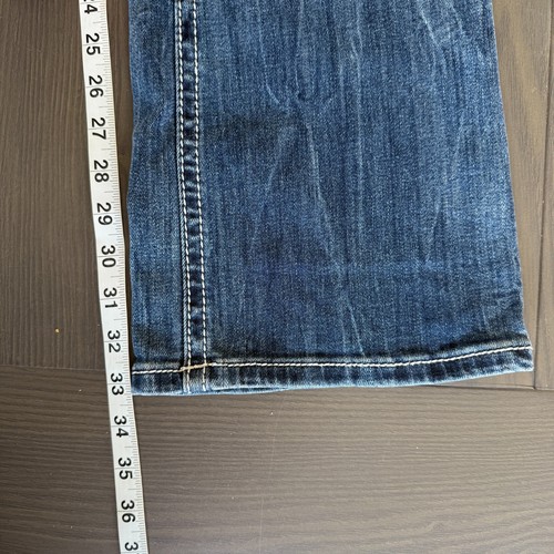 Miss Me Jeans Mid Rise Bootcut Womens 32x34 Blue Embellished Stretch Denim *READ - Picture 8 of 17