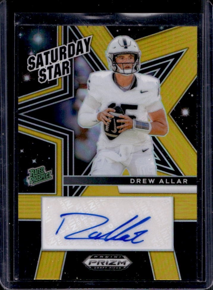 2025 Panini Prizm Draft Picks Drew Allar Saturday Star Signatures Gold Auto #/10