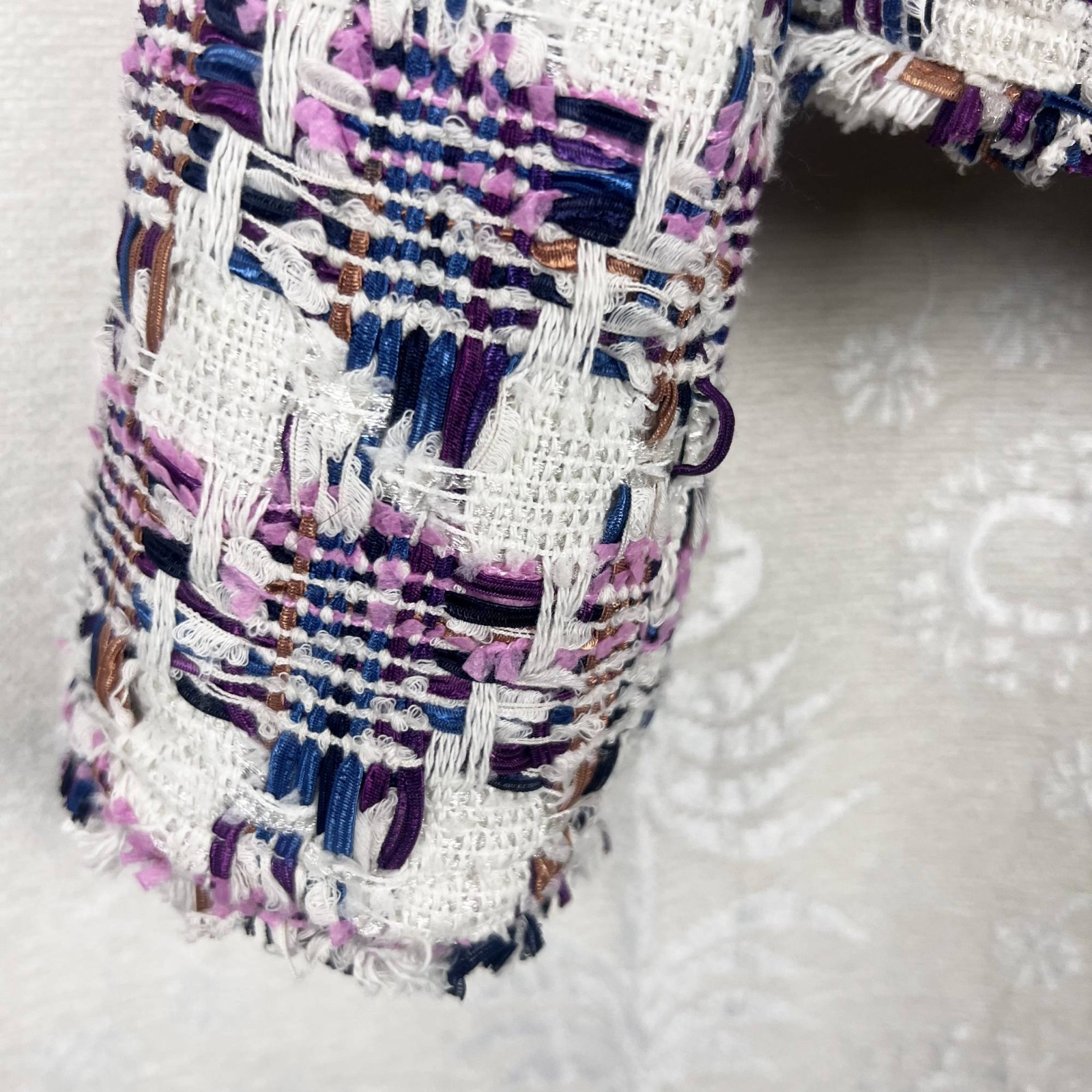 Talbots collarless tweed jacket texture colorful … - image 7