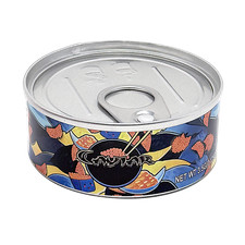 12 Pack 3.5G Metal Tin Can Pull-Top Storage Containers with Lids Caviar