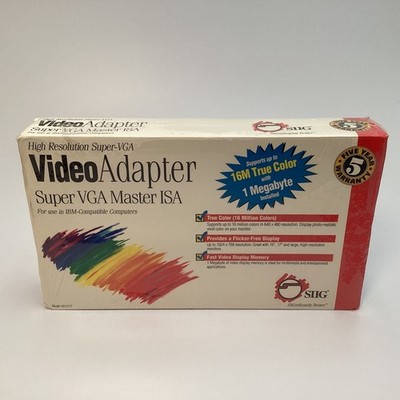 SIIG VD1717 Super VGA Master ISA Video Adapter Card 1MB 16M True Color - Sealed