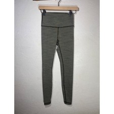 Lululemon Align High Rise Leggings Women Size 4 Grey Stripe Athleisure Yoga