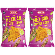 2 Pack H-E-B Mexican Street Corn Flavored Tortilla Chips Gluten-Free 10 oz