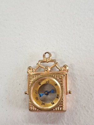 Antique Ornate Gold Filled Pocket Watch Fob Compass Pendant Large Charm