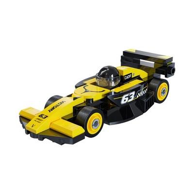CaDA Mini Yellow Circuit Rennwagen - 70 Stück Brick Build Modellbausatz