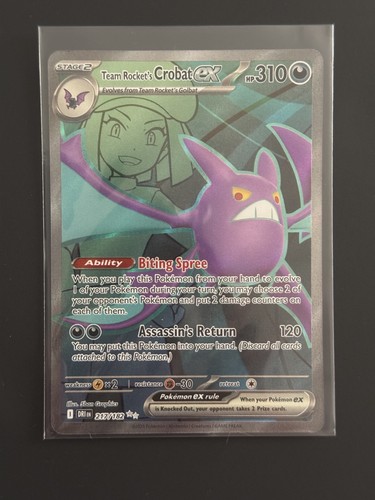 Pokémon Karte Team Rocket’s Crobat 217/182 Destined Rivals Secret Rare Holo Mint