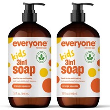 Everyone 3in1 Kids Soap, Body Wash, Bubble Bath, Shampoo, 32 Ounce Pack of 2,...