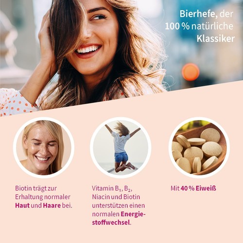 Lievito di birra Sanotact 400 compresse - vegano - biotina e vitamine del gruppo B - pelle, capelli, cani - Foto 7 di 14