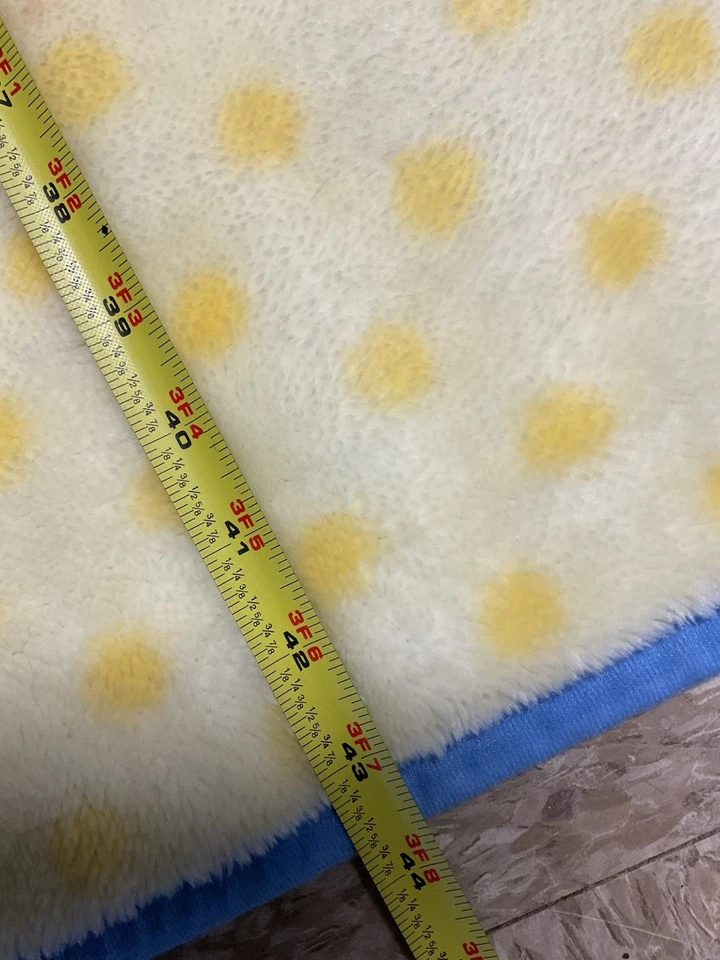 VTG Child of Mine Yellow Blue Teddy 2 Bear Bird Sun Plush Throw Baby Blanket - Image 4 of 4