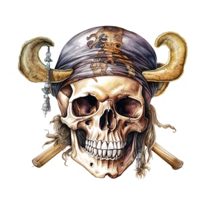 Pirate Skill Ship Blackbeard Treasure Flag Anchor Self Adhesive Vinyl Sticker