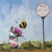 PRINT on Canvas Figures Whimsical Art Oil Painting By Artist Jose Trujillo 16x16