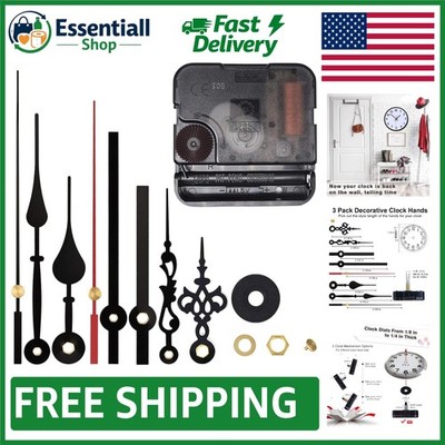 Precision Silent Clock Movement Kit: High Torque Mechanism with 3 Hand Styles