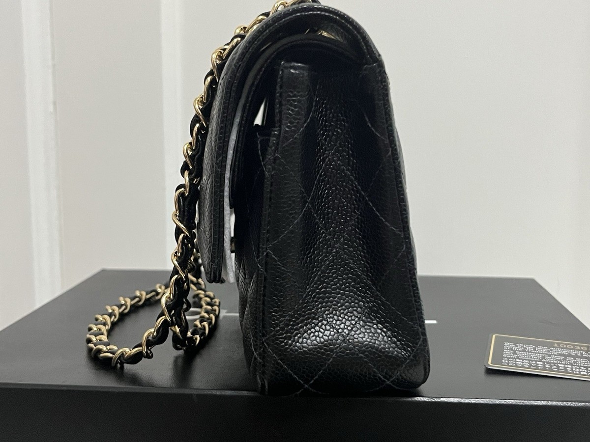 Chanel 2005-06 Black Caviar Medium Classic Double Flap Bag 24k GHW