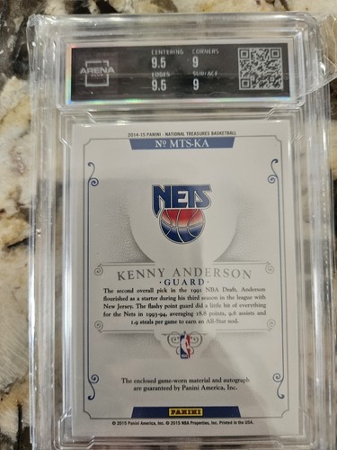 2014 National Treasures Kenny Anderson Material Treasures 19/49 Patch/Auto 9.5 - Picture 4 of 4