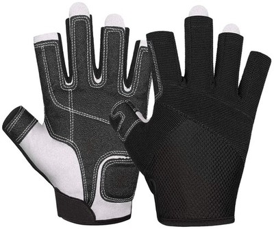 Fingerless Kayaking Gloves with Padded Palm for Fishing, Paddling, Canoeing