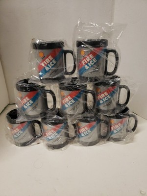 9 vintage Thermo-Serv Shell Fire & Ice 10W40 oil cups and mugs Coffee