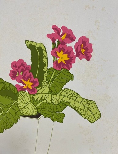 SALE Sandra Tommela Geraniums Gardening Flowers Serigraph Limited Art Print - Picture 4 of 6
