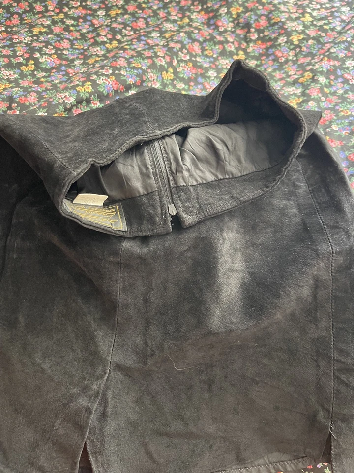 Minifalda vintage de gamuza de cerdo negra Eddie Bauer | Talla 4 Foto 3 de 4