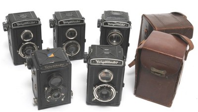 Vintage Lot of 5 x Voigtlander Brillant with mixed lenses NOTTESTED