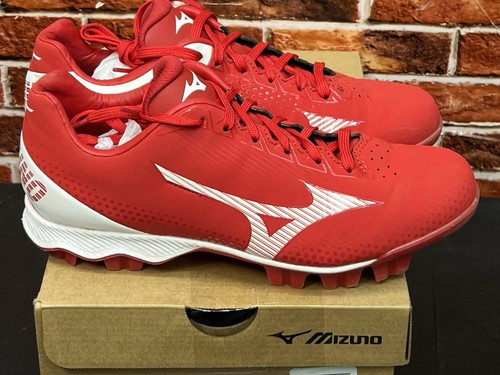 Botines de béisbol Mizuno Wave Lightrevo rojos/blancos para hombre 6,5 usados una vez - Imagen 5 de 16