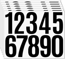 3 Inch Mailbox Number Stickers 0-9   6 Sheets Large Vinyl Self-Adhesive Nu