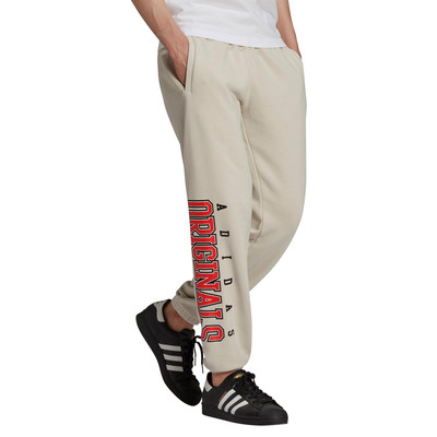 Adidas Original HERREN Script Jogginghose Beige Linear Spellout Retro Og