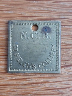 SAINT HELENS COLLIERY Brass Miners Check Tally Token