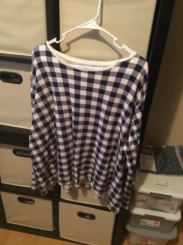 Women’s Kim Rogers Brand Navy Plaid Shirt, Size 2X, VGC 