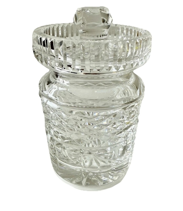 Waterford Crystal Lidded Condiment Candy Jar Diamond StarburstCut Signed Ireland