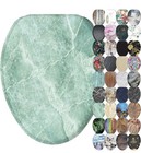 Sanilo - Soft Close Toilet Seat Elongated, Quiet and Slow - Marble Green