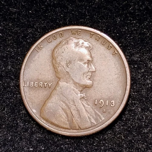 1913 S ~ LINCOLN WHEAT CENT ~ F