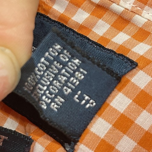 Camisa Ralph Lauren Para Hombre Grande Naranja Guinga De Colección Ajuste Personalizado Poni Abotonada - Imagen 7 de 10