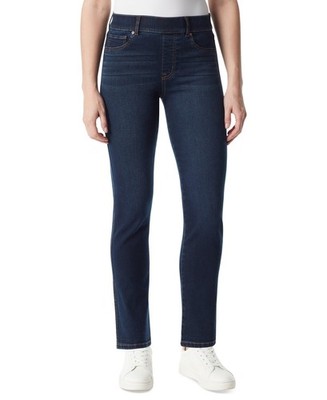Gloria Vanderbilt Shape Effect Pull On Straight Leg Jeans Women's 14 Blue