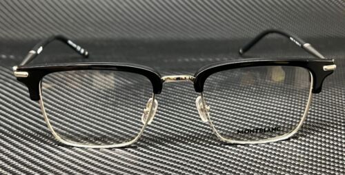 MONT BLANC MB0243O 004 Black Silver Men's 54 mm Extra Large Eyeglasses - Picture 2 of 4
