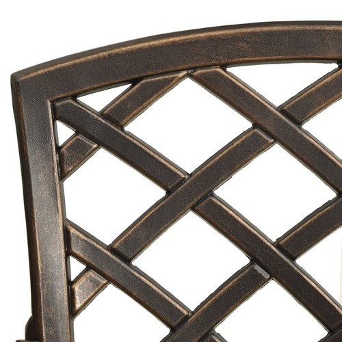 3 Pcs Bistro Set Cast Aluminium Bronze Garden Table Chairs Outdoor Furniture - Picture 5 of 9