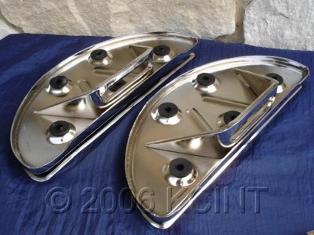Chrome Floorboards For Harley Dyna Wide Glide & FX Models (1984 & Up) - Shaker Style Replacement Parts