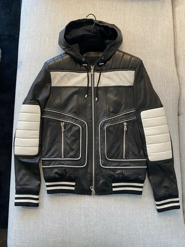 Balmain colour-block hooded biker jacket - Picture 5 of 11