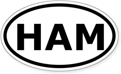 HAM 5'' x 3'' Euro Oval Sticker