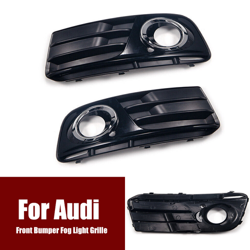 Pair Glossy Black Car Front Bumper Fog Light Grille Cover For Audi Q5 2013-2017