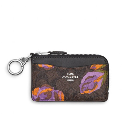 COACH Multifunction Card Case In Signature Canvas With Rose Print CL667 ...