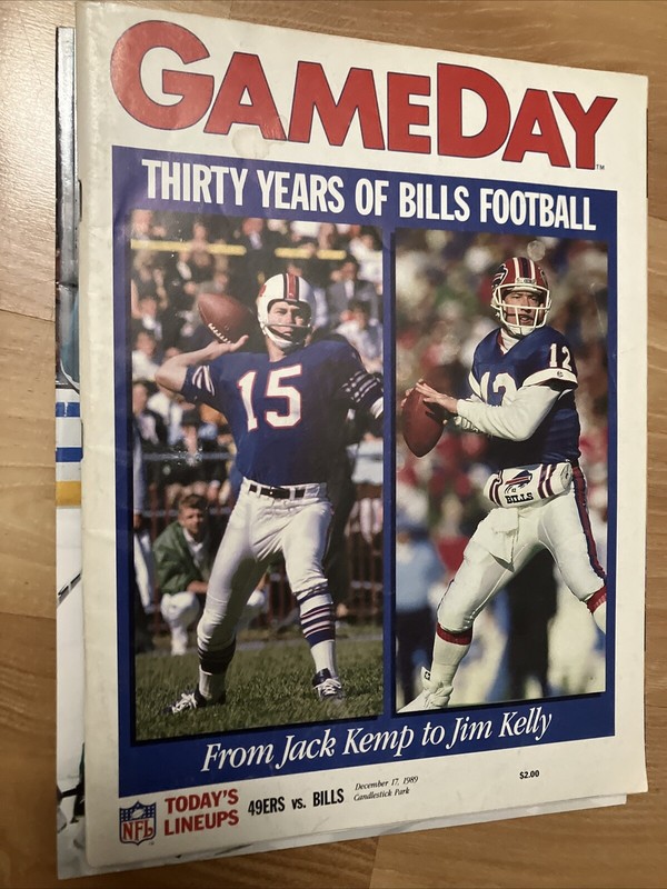 San Francisco 49ers Vs Buffalo Bills GAMEDAY MAGAZINE December 17th 1989 NFL