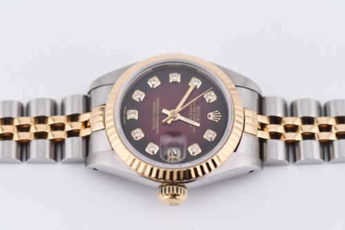 Rolex Datejust Ref.69173 Stainless Steel & Yellow Gold 26mm Red Vignette Dial - Picture 10 of 11