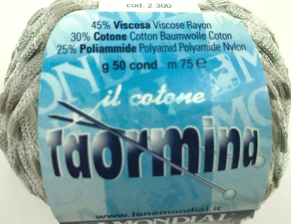 Mondial TAORMINA #945 银色灰色胶带丝带微光哑光不透明纱线骨架 — 第 3/4 张图片