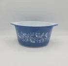 VINTAGE Pyrex COLONIAL MIST Blue White On Blue 473-B 1 Qt Casserole Bowl  No Lid