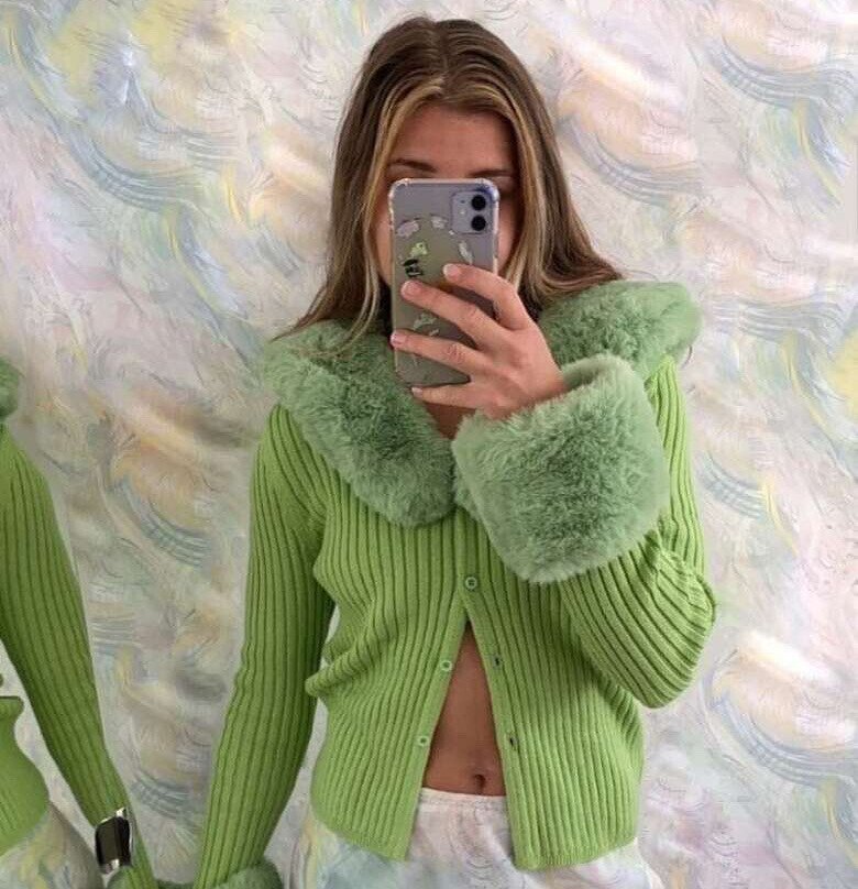 売れ筋商品|||ハウスオブサニー ニット&セーター レディース アウター PEGGY CARDI - Cardigan - multi House Of Sunny Peggy Green Cardigan Faux Fur Y2K US 4 | eBay