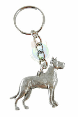 Great Dane Keychain Pewter